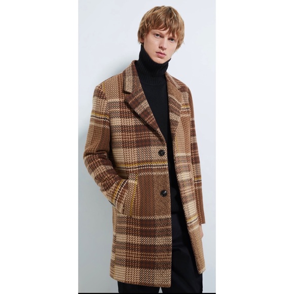 Zara Other - NWT Men’s Zara Caramel Plaid Coat L